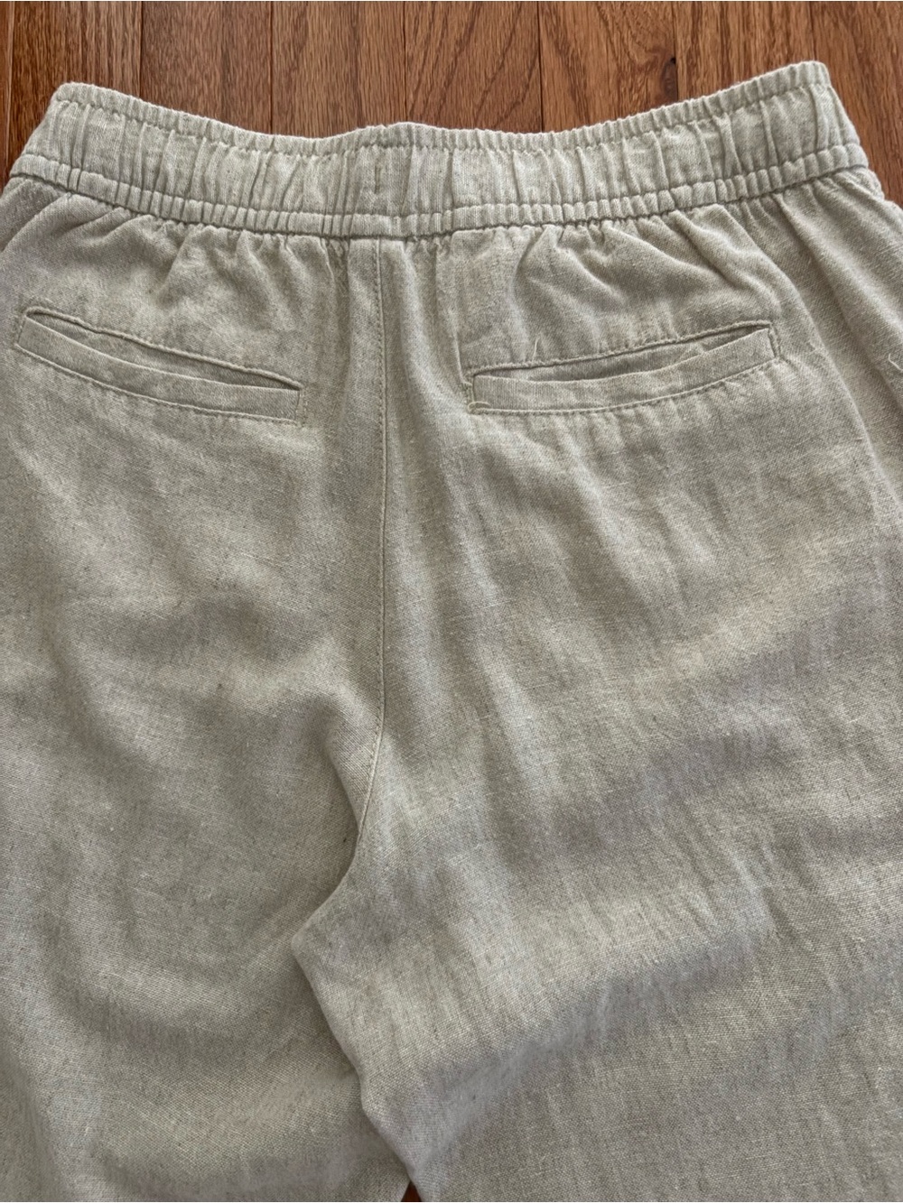 Old Navy Linen Tan Tapered Pants size Petite XS in Great Condition - Picture 5 of 8